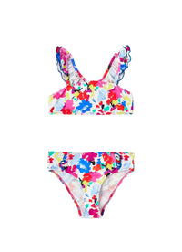 Costume due pezzi in lycra a fiori