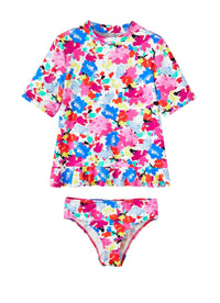 Costume due pezzi fantasia a fiori
