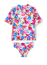 Costume due pezzi fantasia a fiori