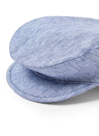 Cappello in 100% lino celeste