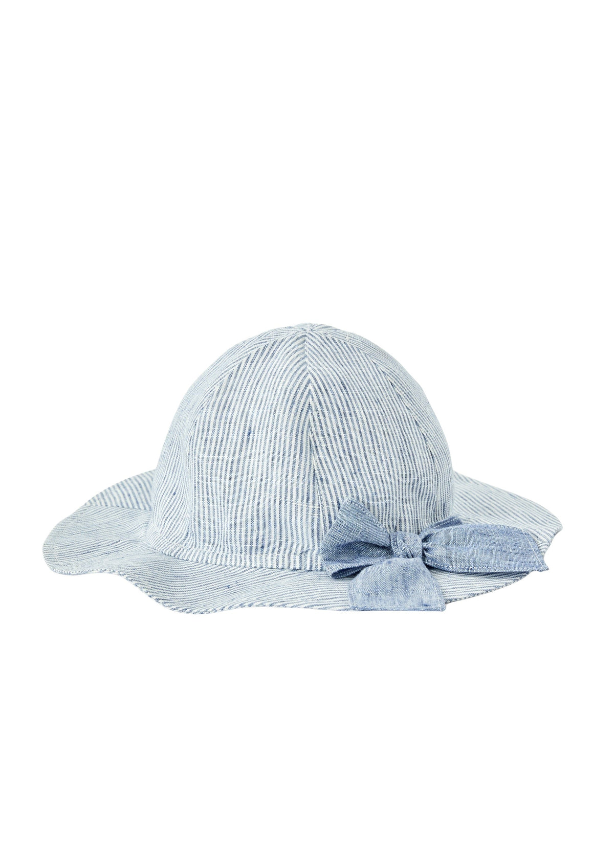 eo244l1012_483r // DOUBLON FUSION /// DOUBLON DEVIENT OK PICS / Cappello in lino rigato con fiocco