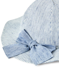 eo244l1012_483r // DOUBLON FUSION /// DOUBLON DEVIENT OK PICS / Cappello in lino rigato con fiocco