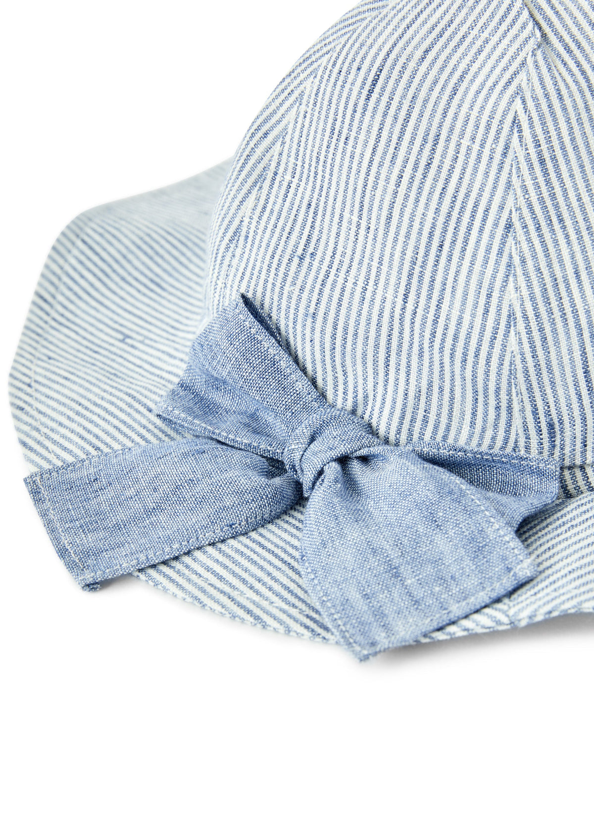eo244l1012_483r // DOUBLON FUSION /// DOUBLON DEVIENT OK PICS / Cappello in lino rigato con fiocco
