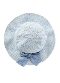 eo244l1012_483r // DOUBLON FUSION /// DOUBLON DEVIENT OK PICS / Cappello in lino rigato con fiocco