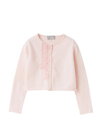 Cardigan in cotone organico con ruche