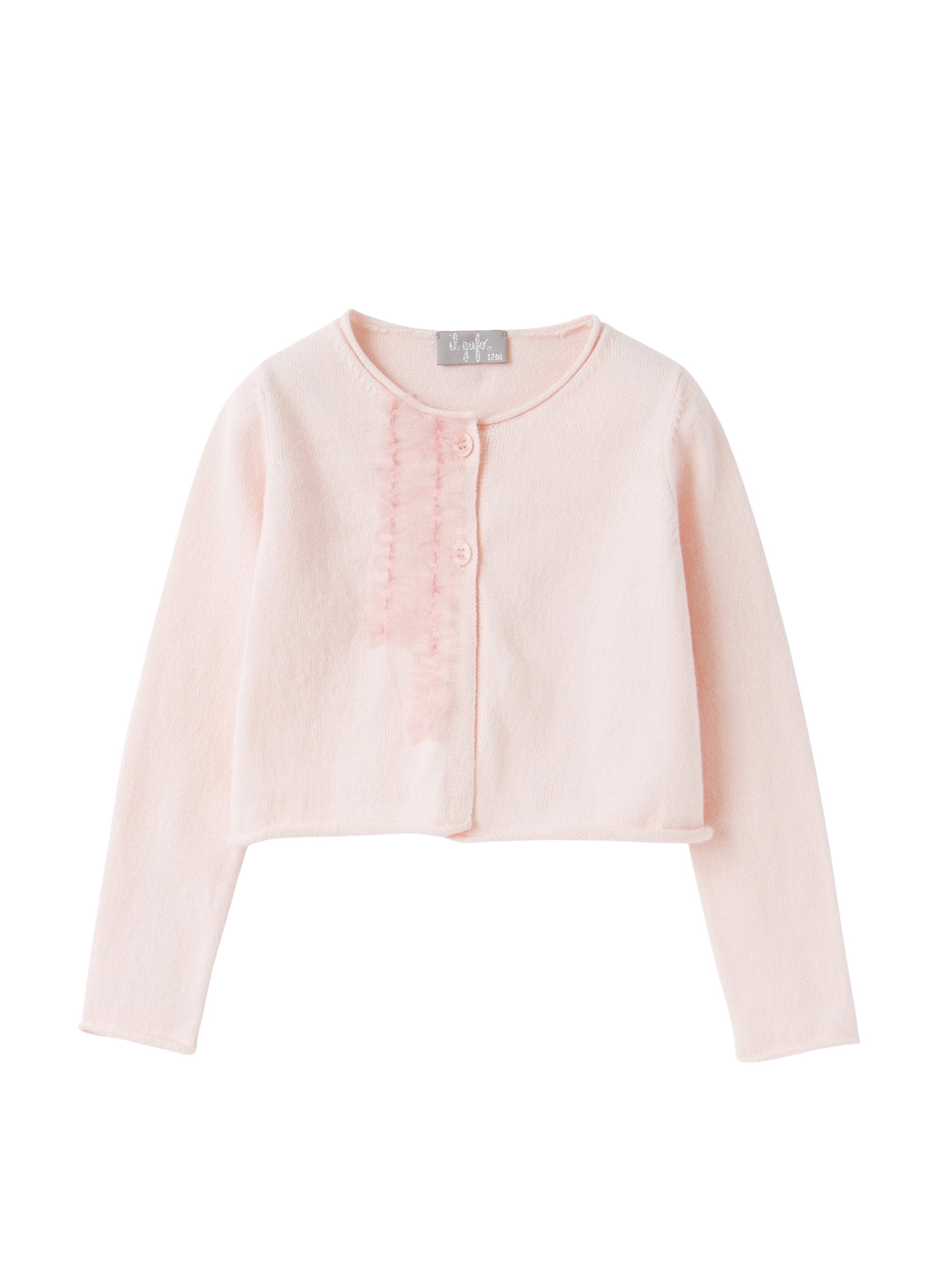 Cardigan in cotone organico con ruche