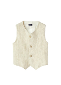 gi040l1012_540r // DOUBLON FUSION /// DOUBLON DEVIENT OK PICS / Gilet in 100% lino a righette cachi
