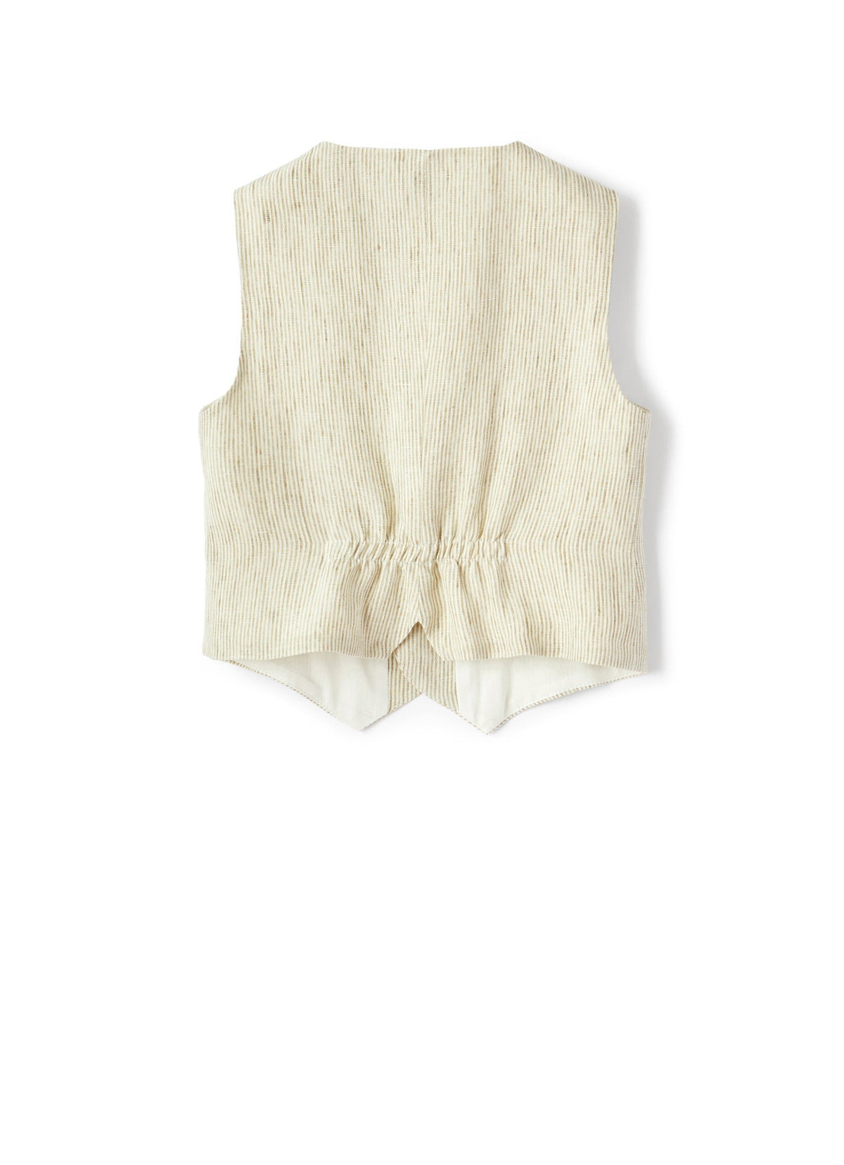 gi040l1012_540r // DOUBLON FUSION /// DOUBLON DEVIENT OK PICS / Gilet in 100% lino a righette cachi