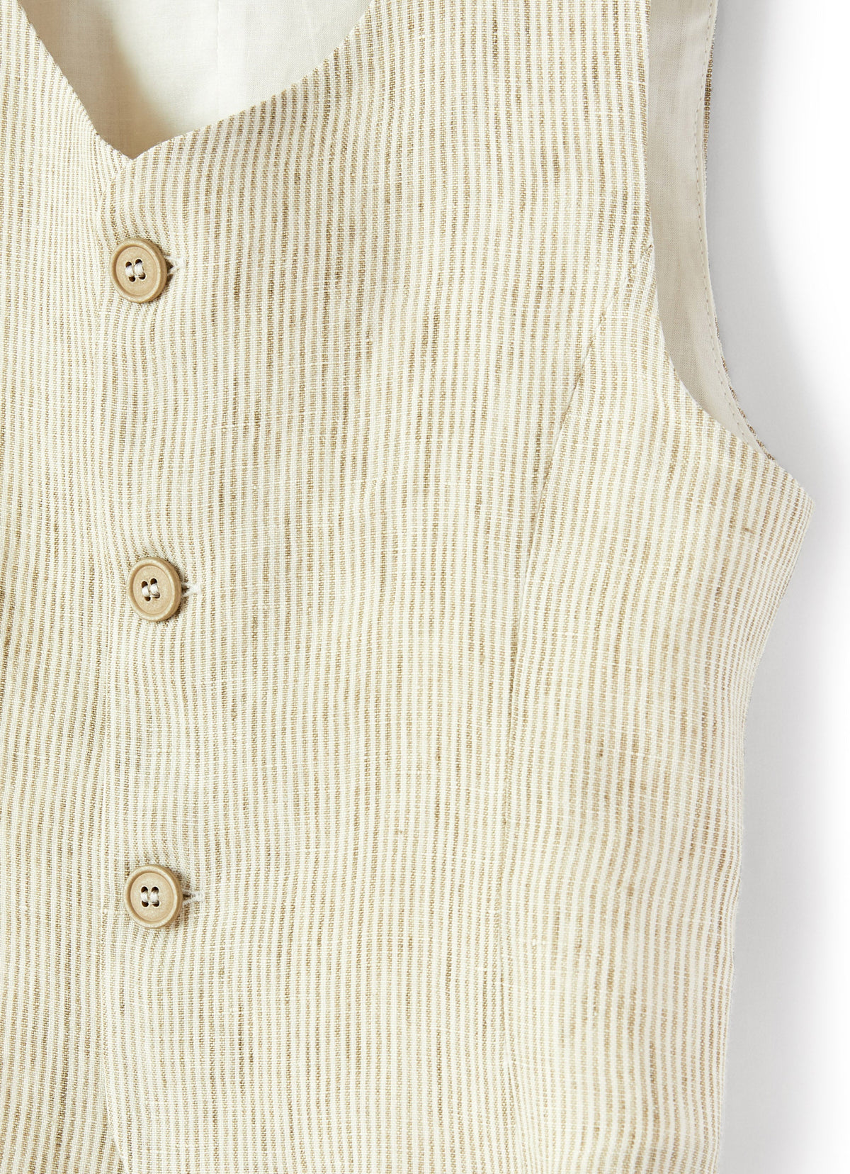 gi040l1012_540r // DOUBLON FUSION /// DOUBLON DEVIENT OK PICS / Gilet in 100% lino a righette cachi