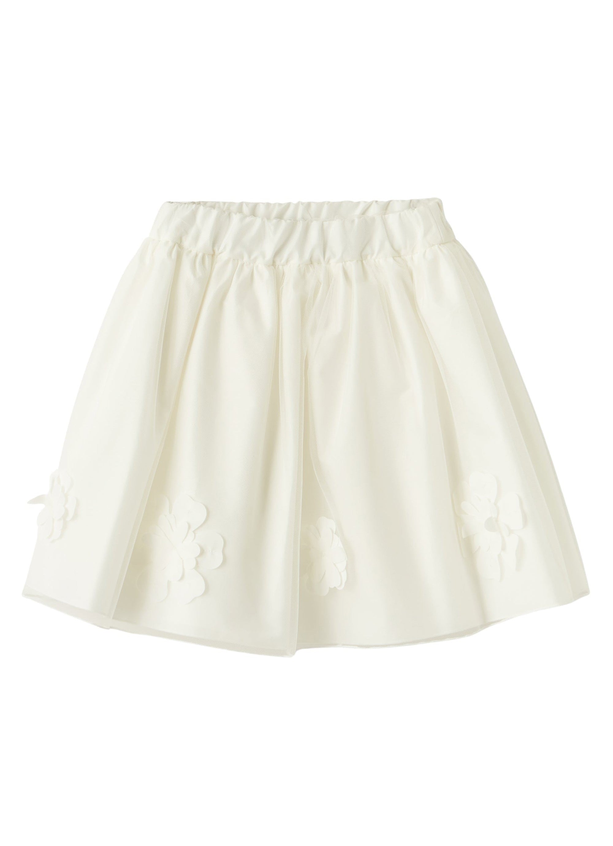 Gonna in tulle bianco con fiori