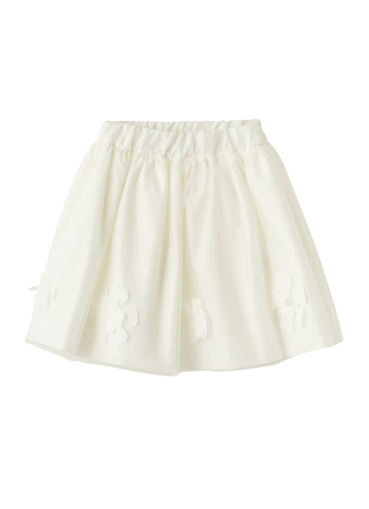 Gonna In Tulle Bianco Con Fiori