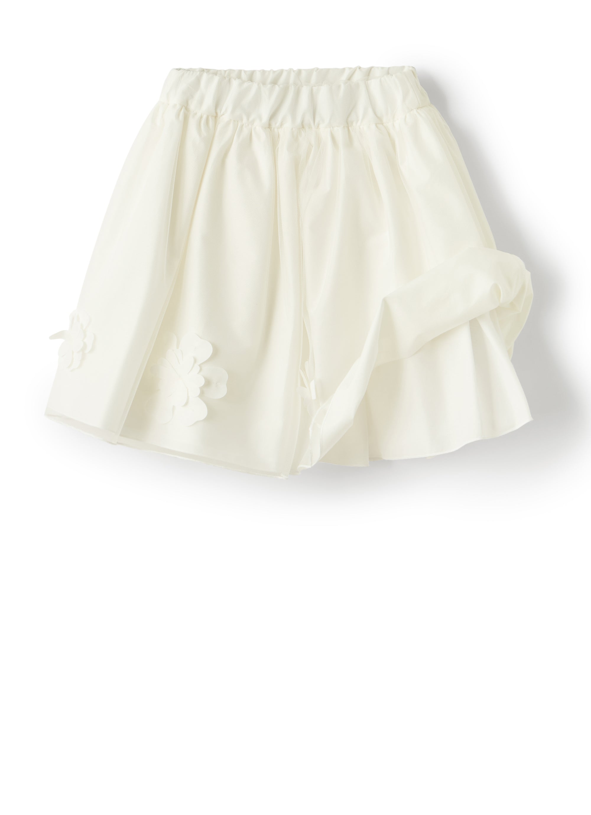 Gonna in tulle bianco con fiori