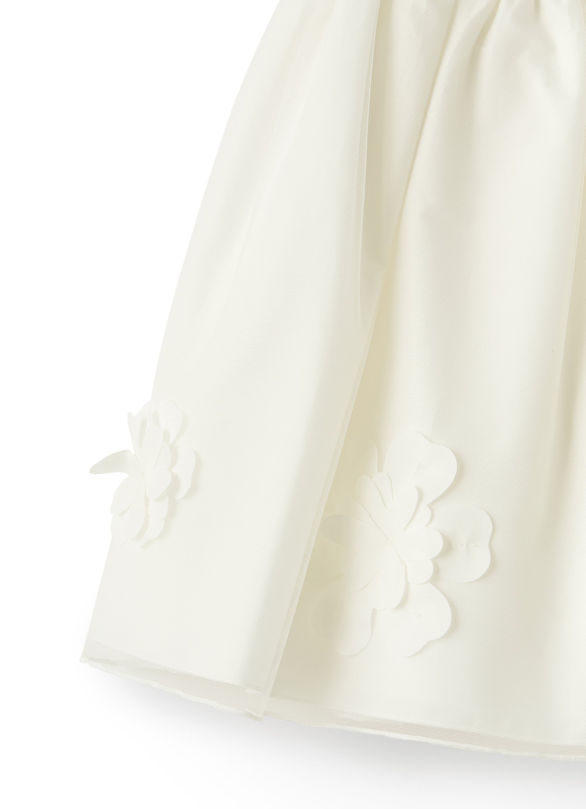 Gonna in tulle bianco con fiori