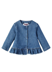 Giacca in denim con volant