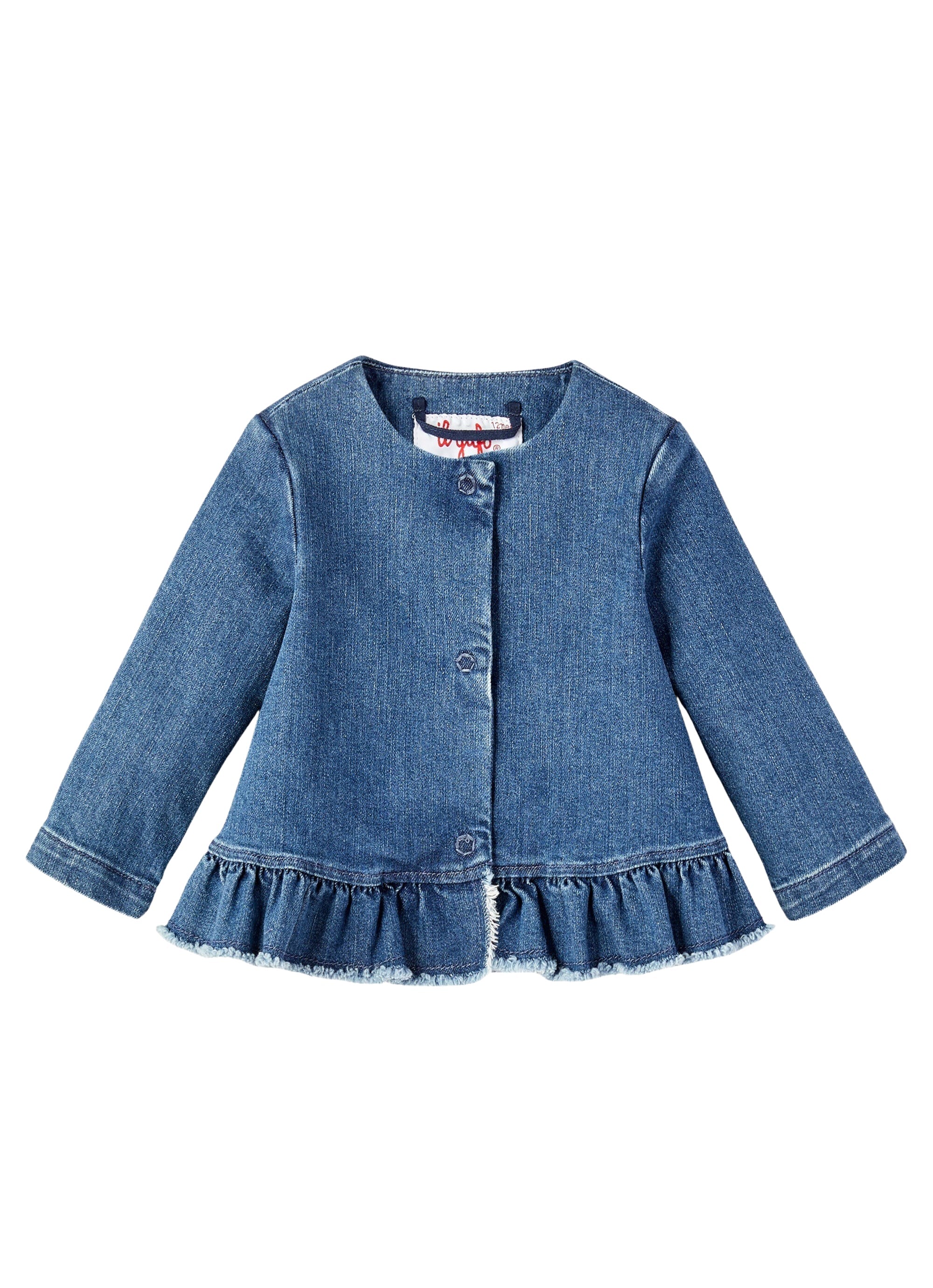 Giacca in denim con volant