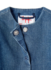 Giacca in denim con volant