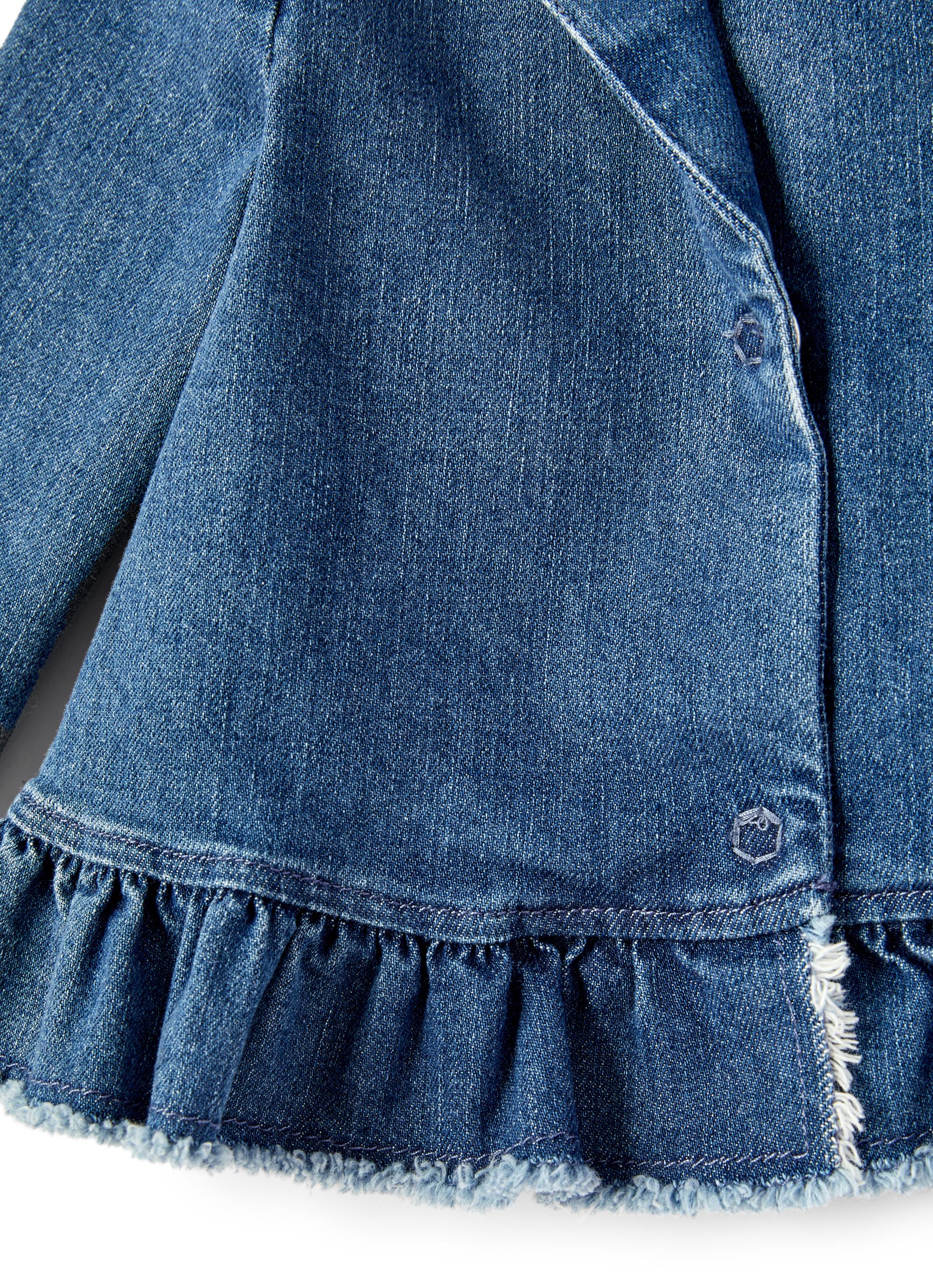 Giacca in denim con volant