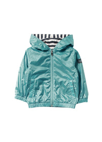 Green nylon hooded jacket - Teal