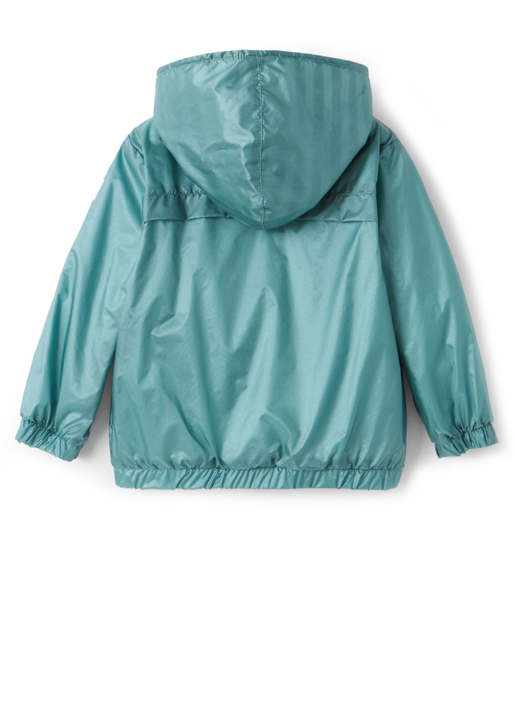 Giubbino in nylon verde con cappuccio