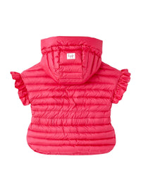 Piumino con cappuccio in nylon rosso