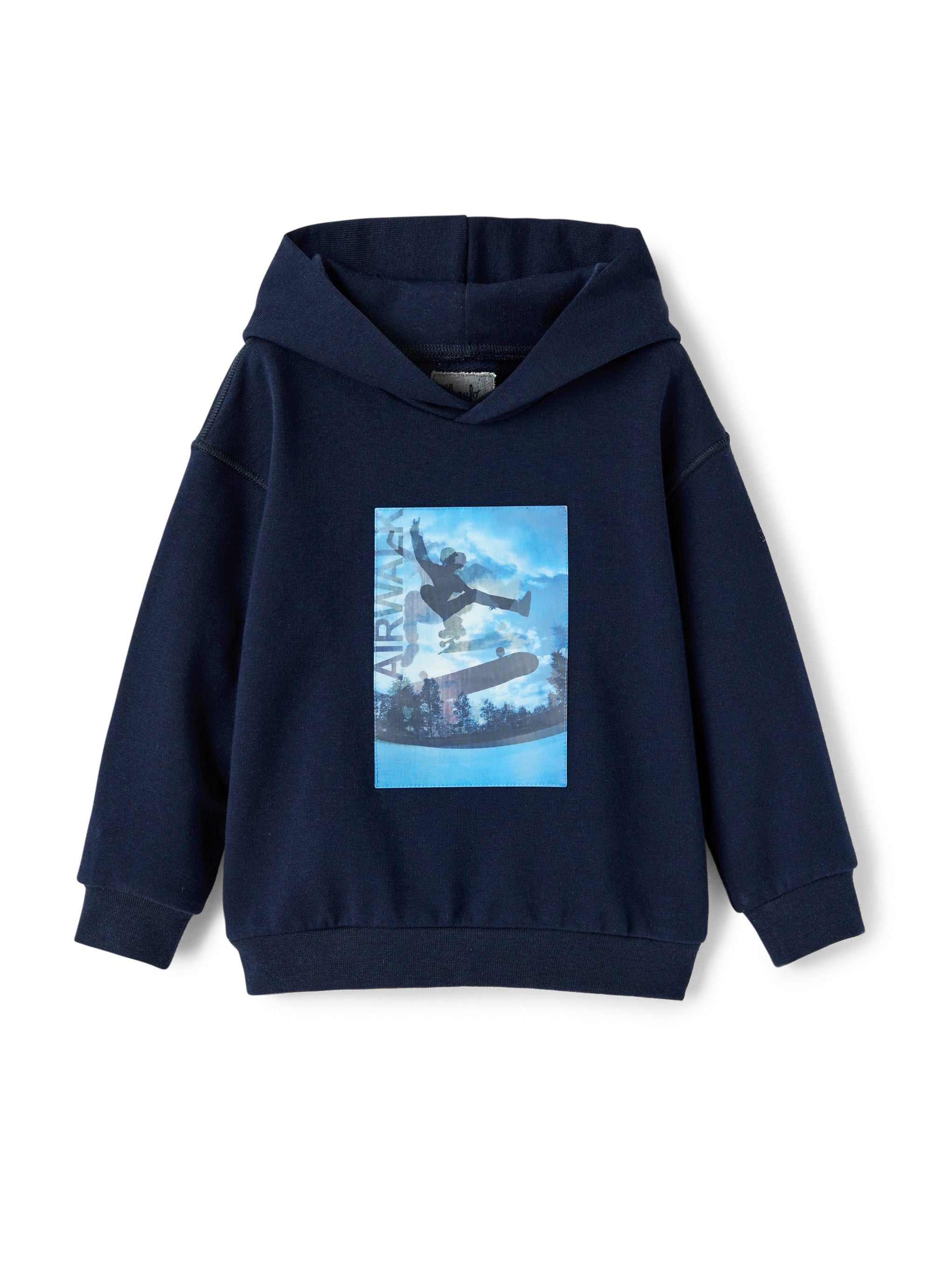 Blue sweatshirt with lenticular print