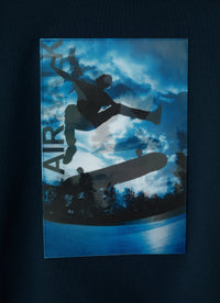 Blue sweatshirt with lenticular print