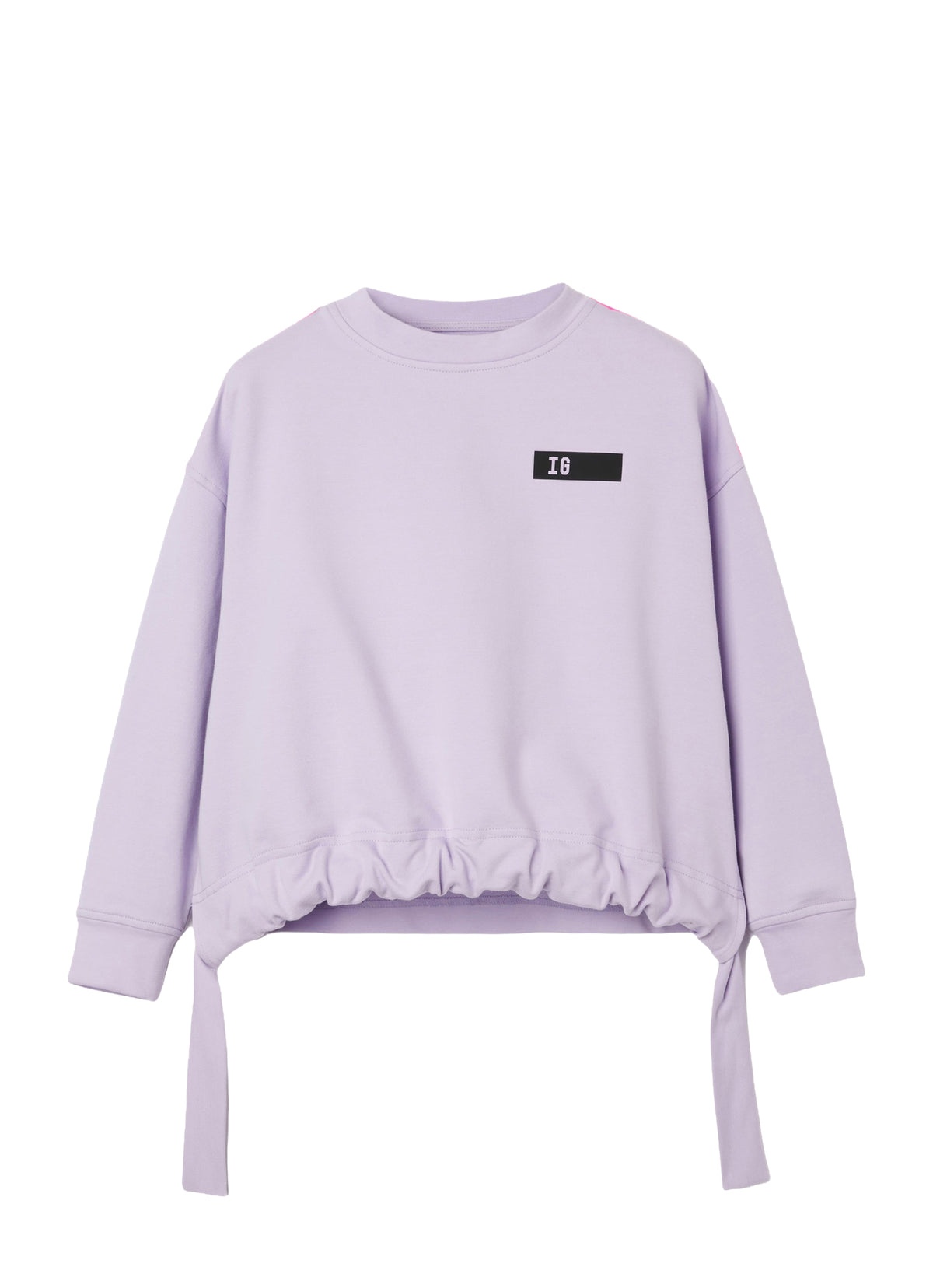 Boxy Sweatshirt With Taping And Drawstring