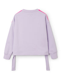 Felpa boxy con nastrature e coulisse