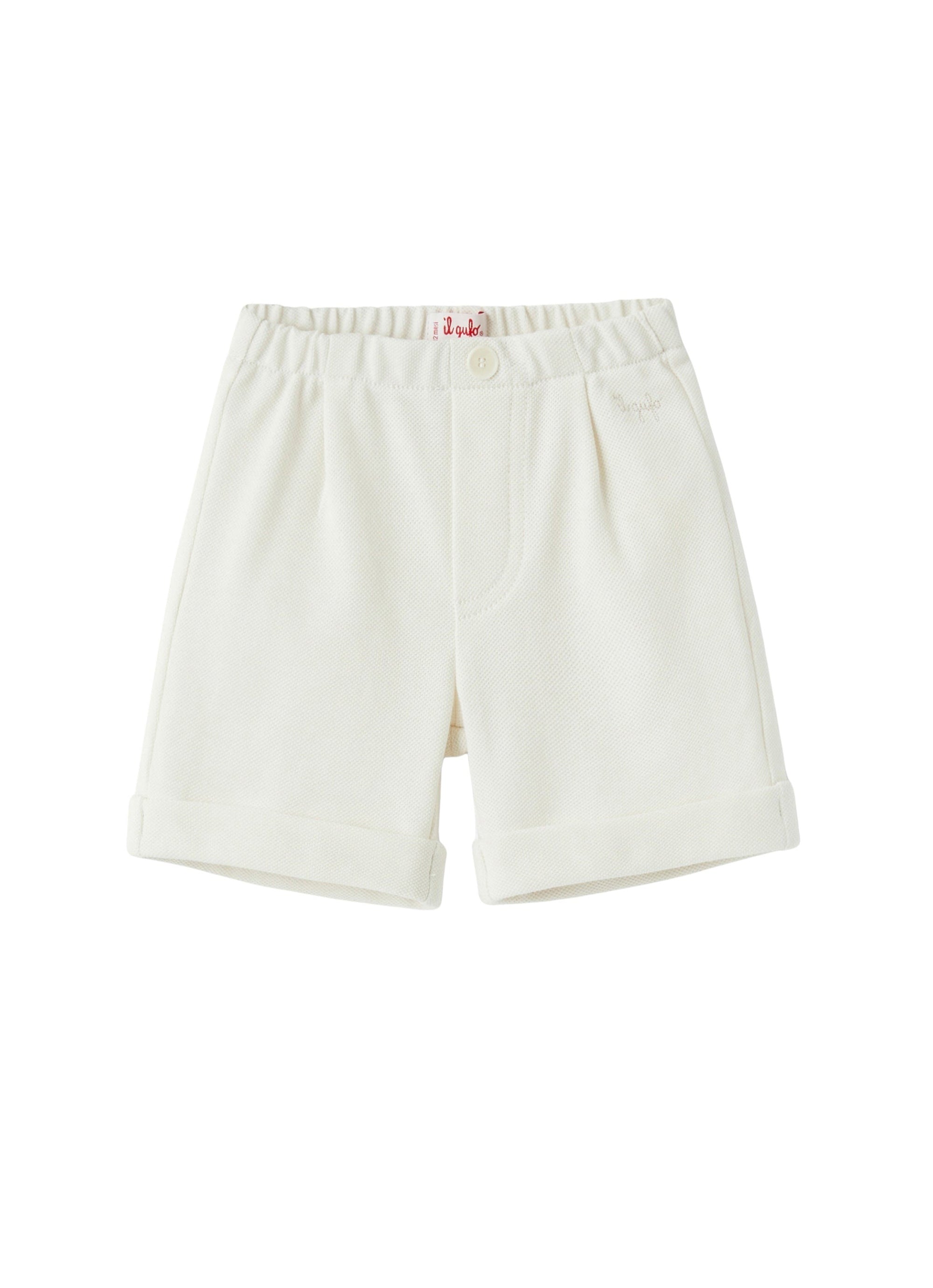 Pantaloncino in cotone piquet bianco