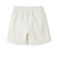 Pantaloncino in cotone piquet bianco