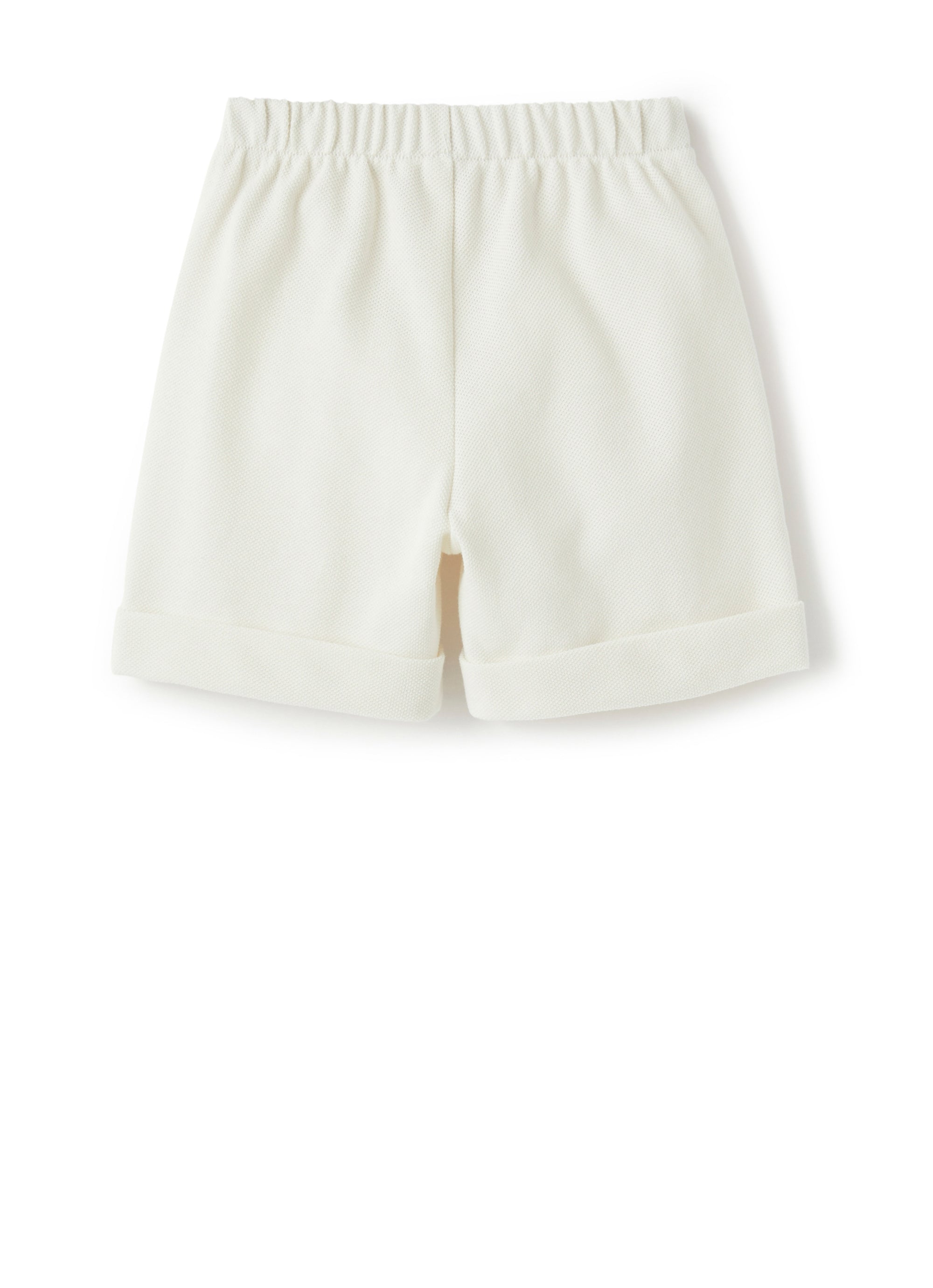 Pantaloncino in cotone piquet bianco