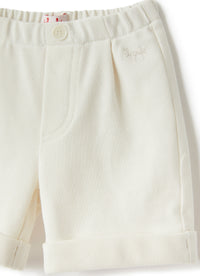 Pantaloncino in cotone piquet bianco