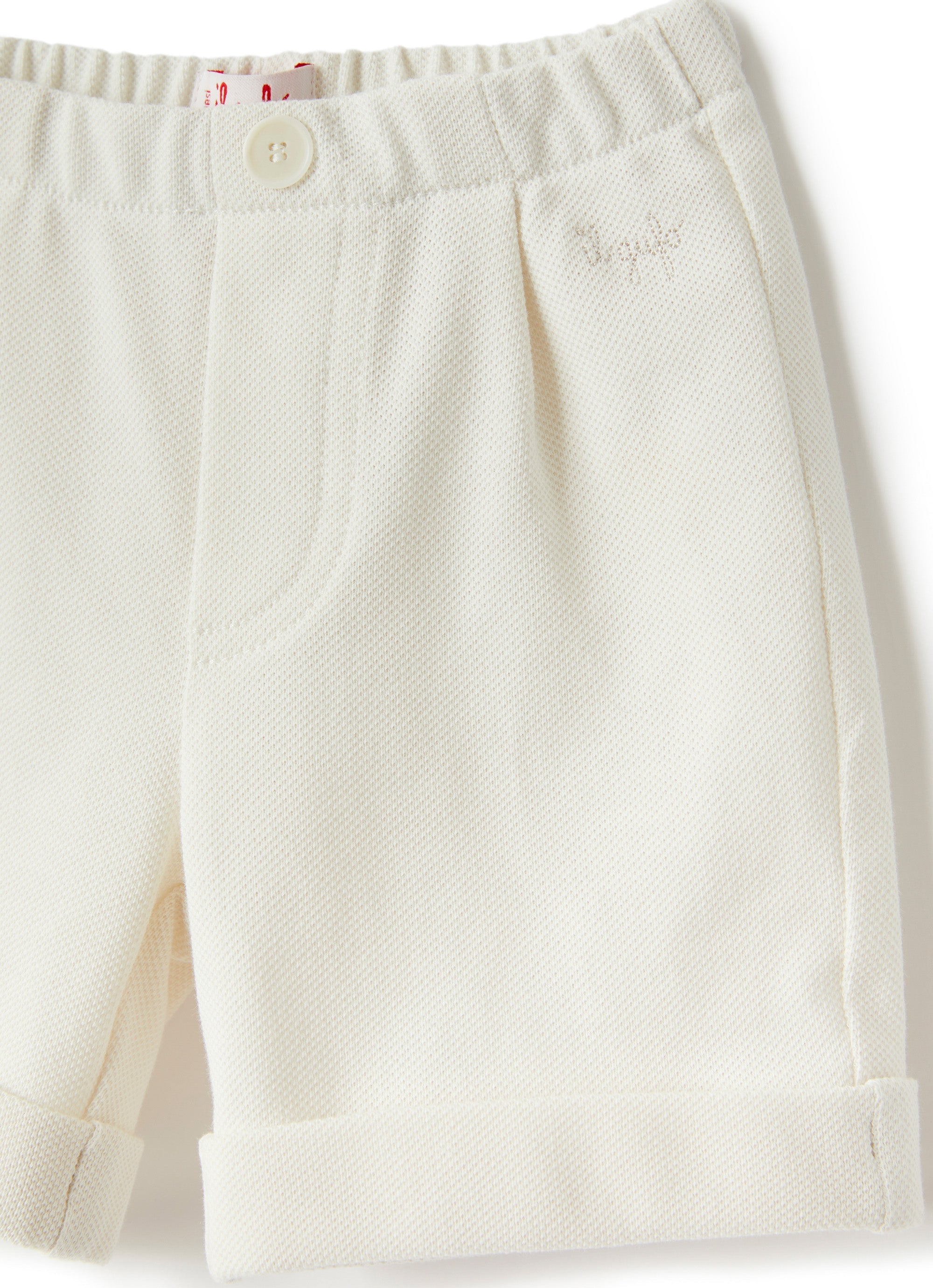 Pantaloncino in cotone piquet bianco