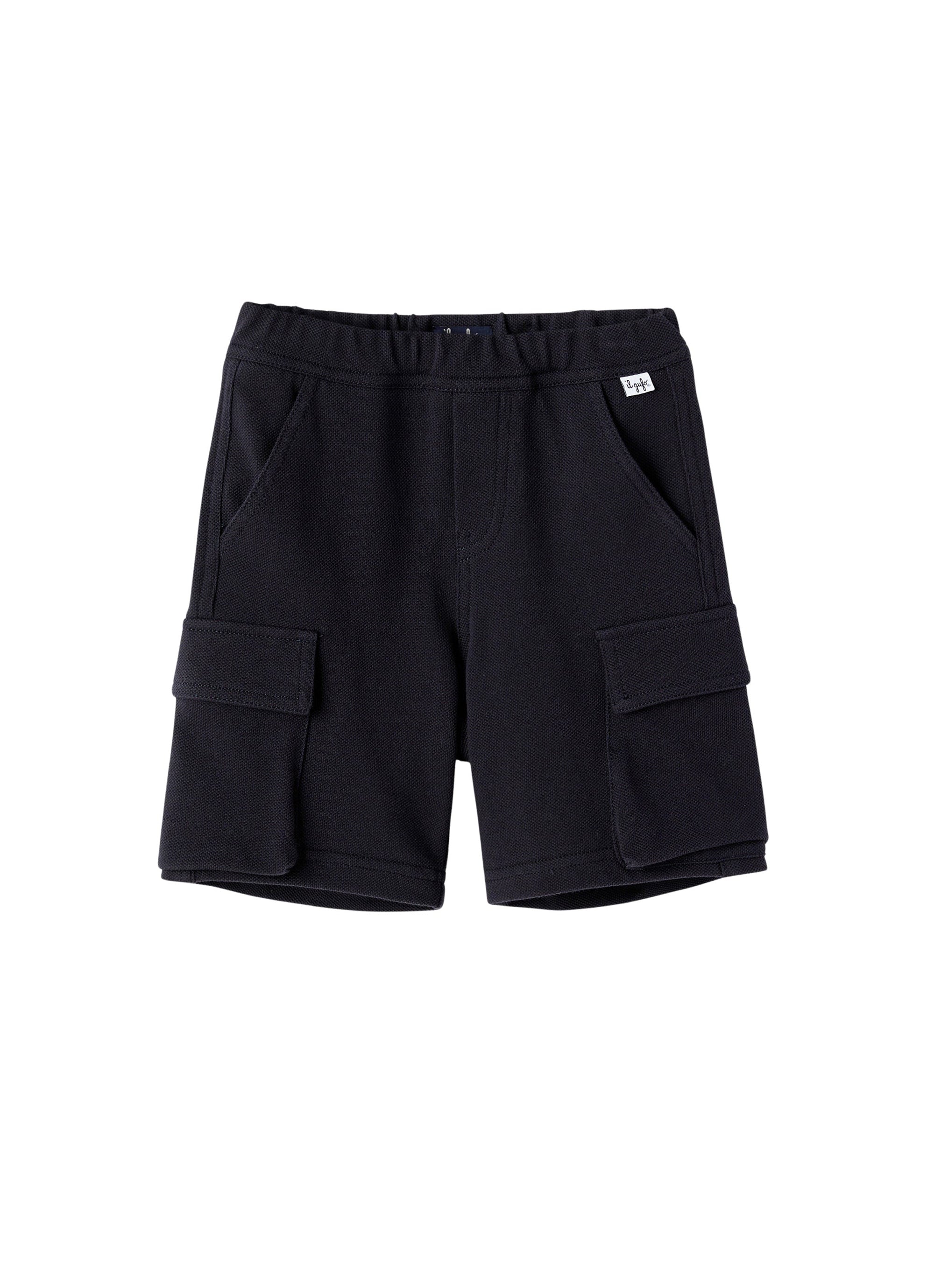 Bermuda in cotone piquet blu
