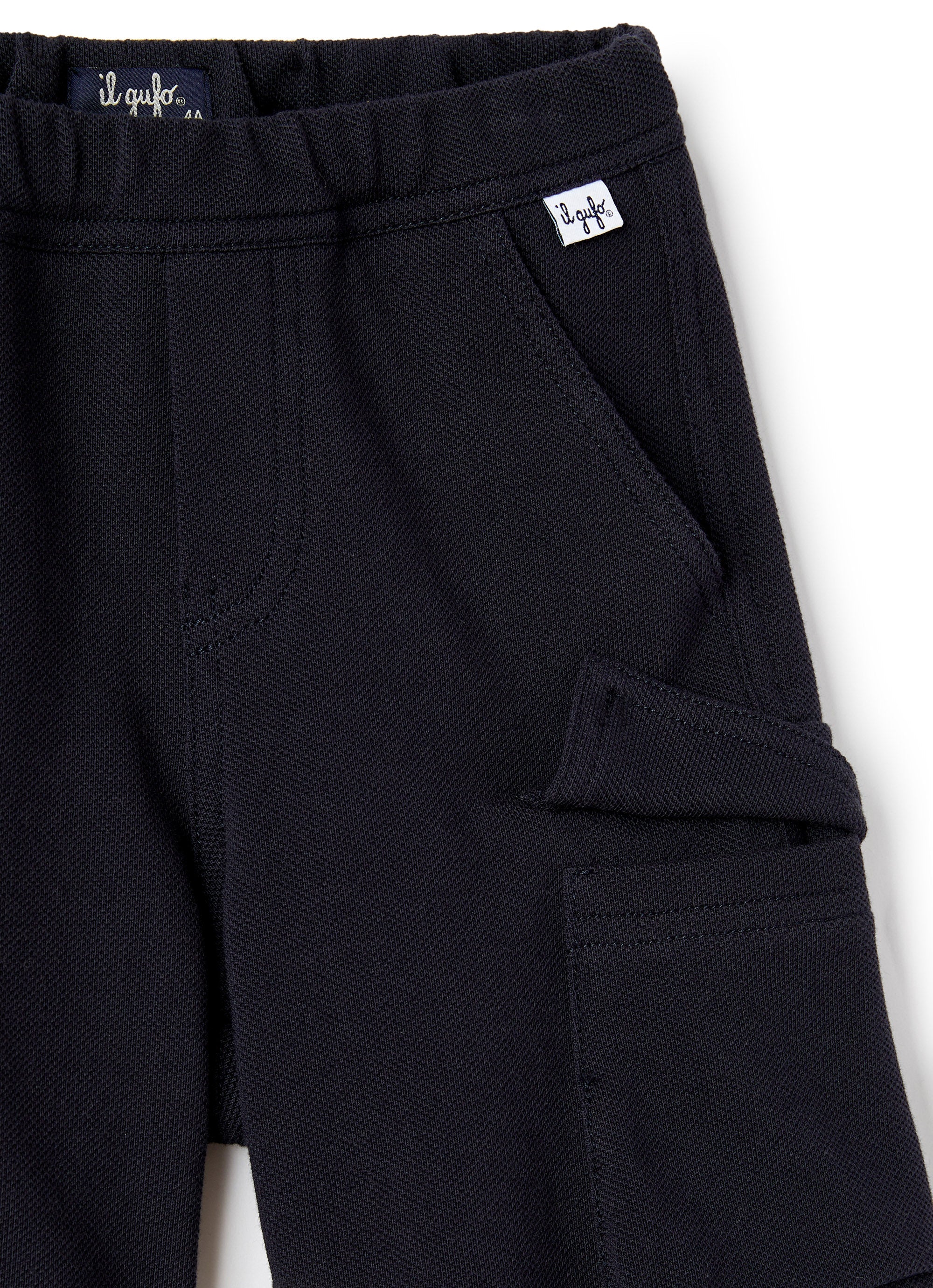 Bermuda in cotone piquet blu