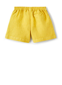 Bermuda in lino giallo mimosa