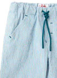 Pantaloncini in micro vichy azzurro