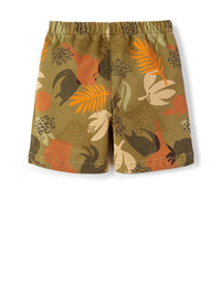 Patterned gabardine shorts
