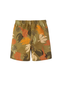 Patterned Gabardine Shorts