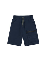 Pantaloncini blu logo embossed