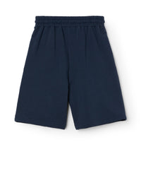Pantaloncini blu logo embossed