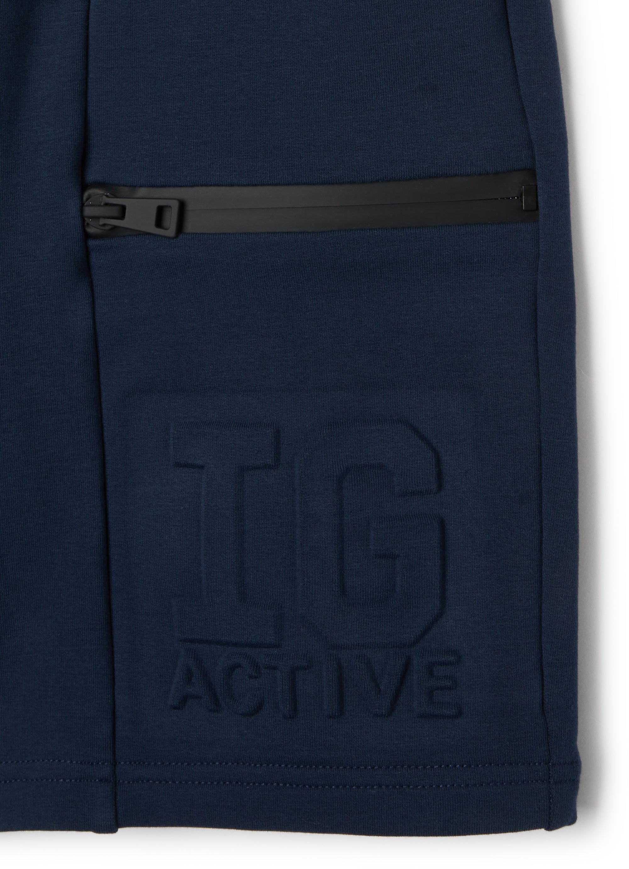 Pantaloncini blu logo embossed