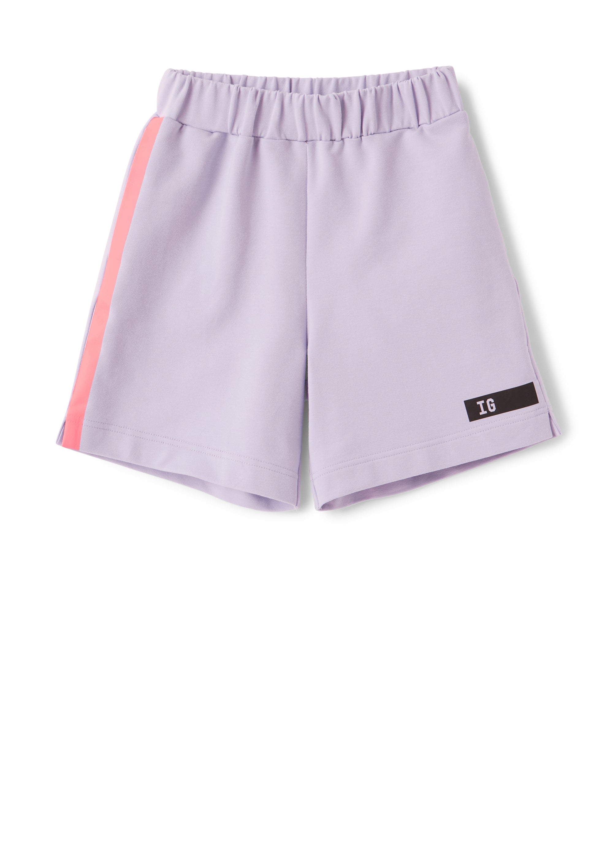 Fleece Bermuda shorts with taping