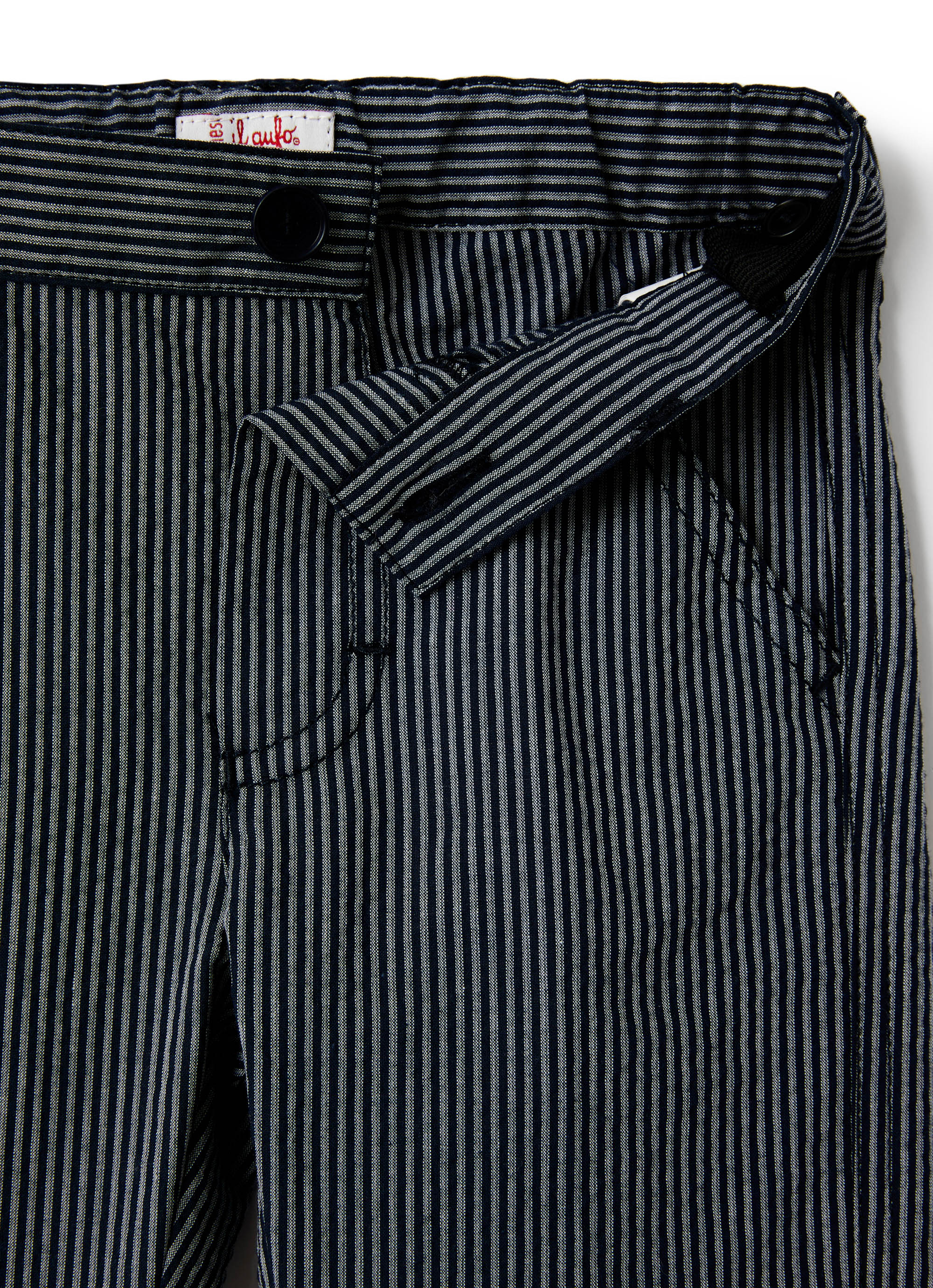 Pantaloni in seersucker rigato