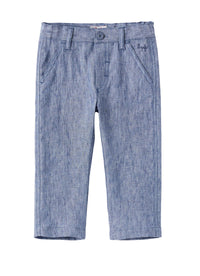 Pantalone in lino azzurro