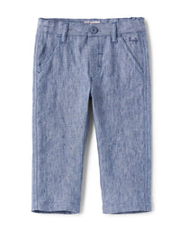 Pantalone in lino azzurro
