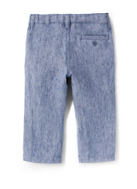Pantalone in lino azzurro