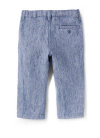 Pantalone in lino azzurro