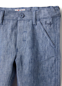 Pantalone in lino azzurro