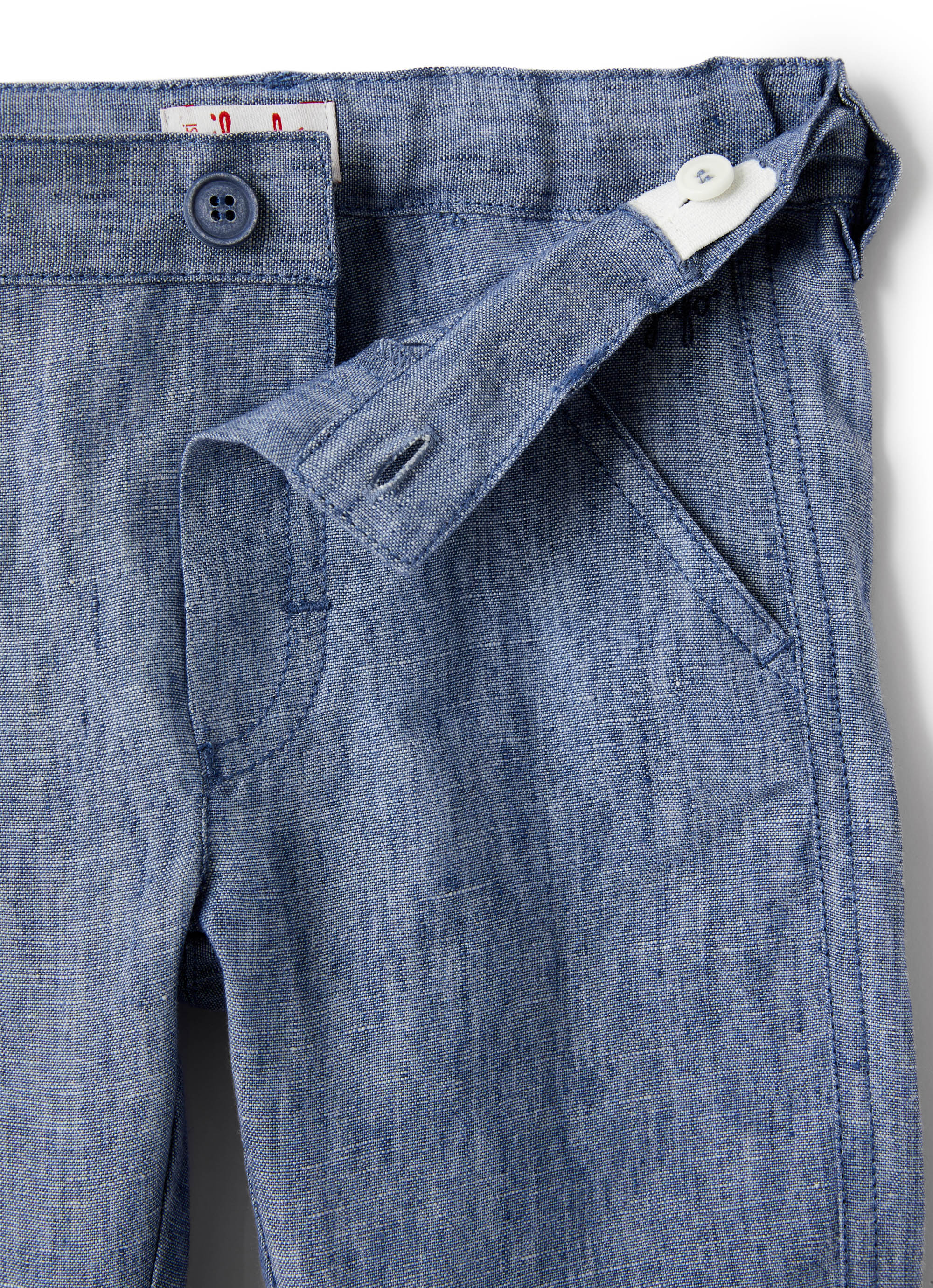 Pantalone in lino azzurro